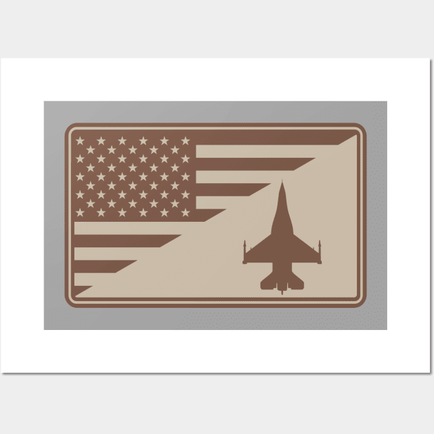 F-16 Viper US Flag (subdued) Wall Art by TCP